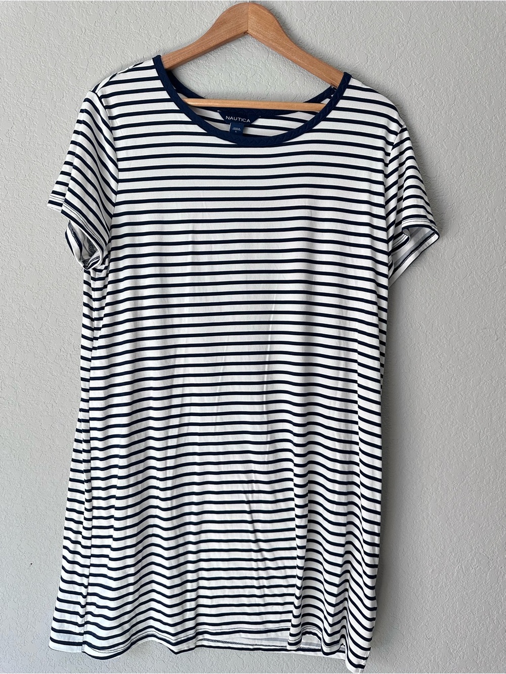 Striped Nautica top neckline
